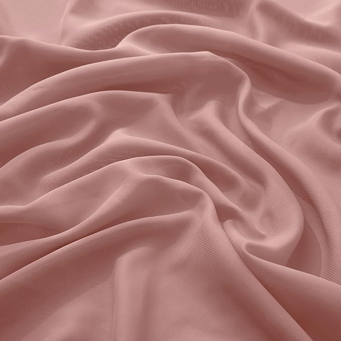 VACVELT Wedding Arch Draping Fabric Dusty Rose Chiffon, 2 Panels Sheer Drapes - Image 5