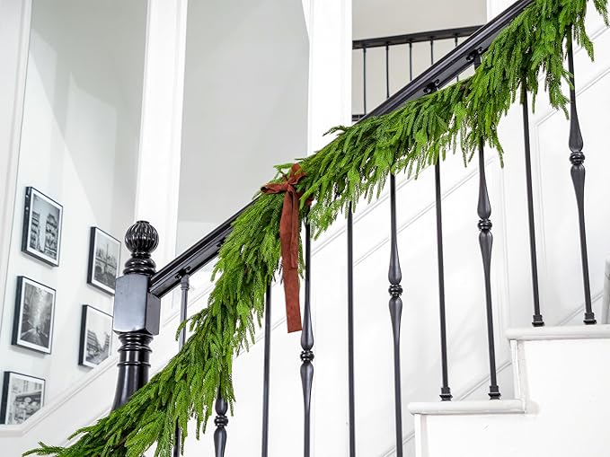 72" Norfolk Pine Garland Real Touch Christmas Garland Faux Cedar Garland - Image 6