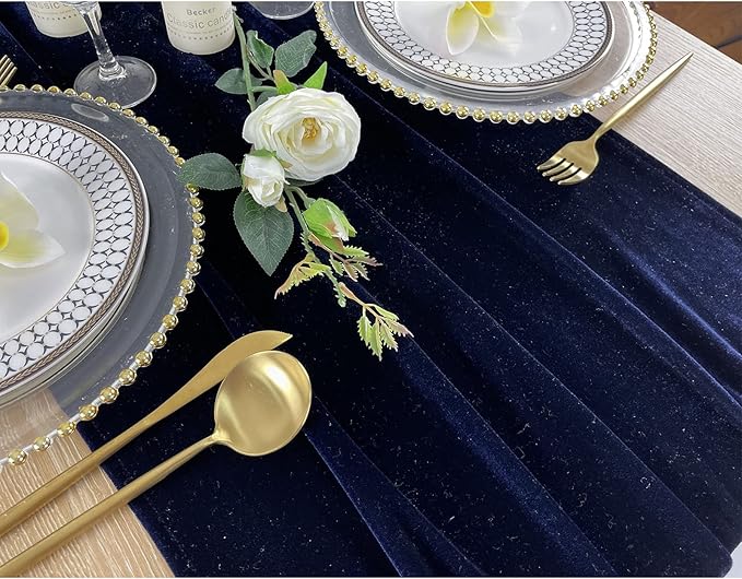Luxurious Velvet Table Runner, 10ft Wedding Reception Decorations, 20x120inch - Image 5