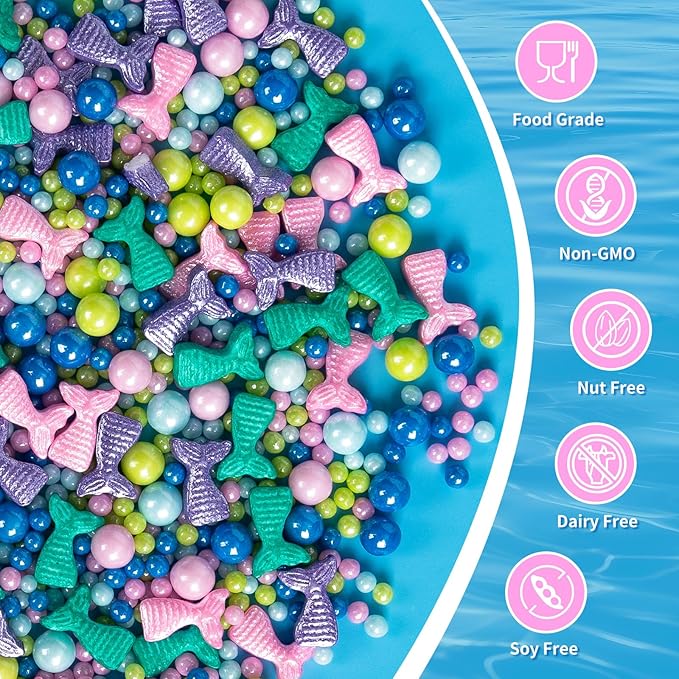 Mermaid Sprinkles, Edible Pearl Sprinkle - Image 3