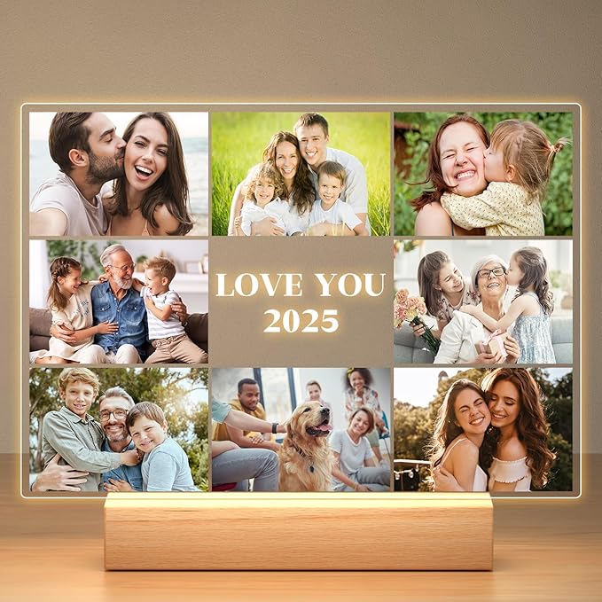 Custom Picture Frames with Photos, Personalized Photo Frame with Night Light by Jkolalin