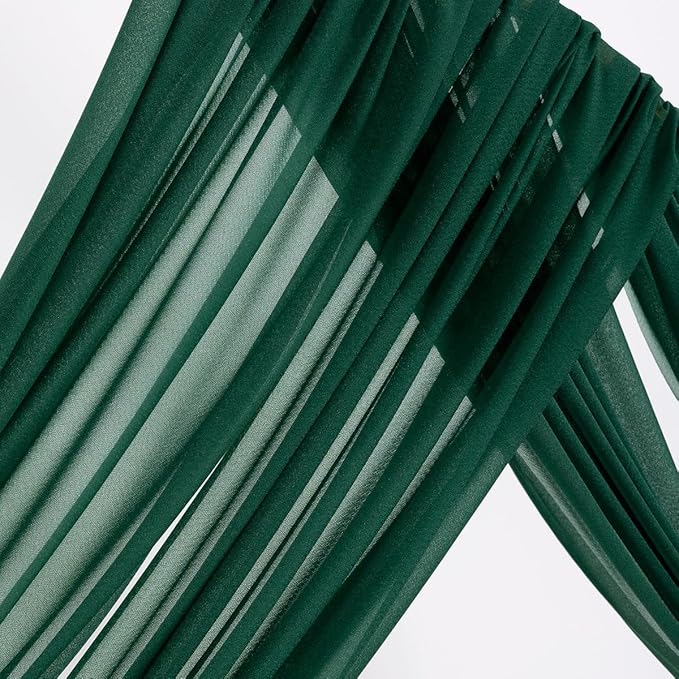 MLMW Christmas Wedding Arch Draping Fabric 2 Panels 29" x 20Ft Emerald Green - Image 2