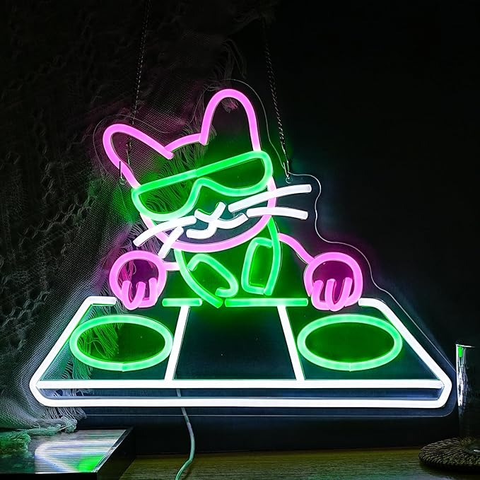 Cat DJ Player Neon Sign Dimmable DJ Player Led Neon Light - Image 3