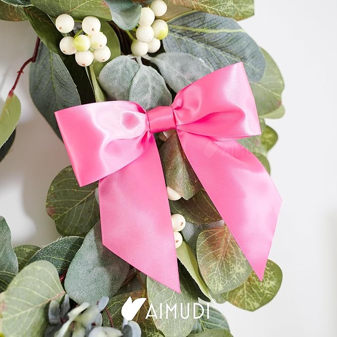 AIMUDI Hot Pink Satin Bows 5.5" Bows - Image 8