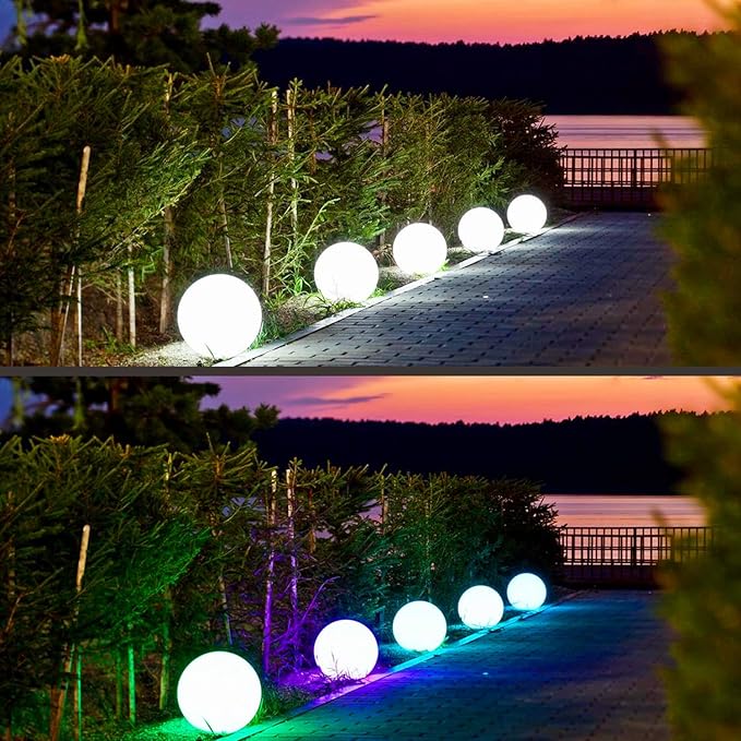 Mr.Go 12-inch Rechargeable LED Ball Light, RGB Color-Changing Globe Orb Lamp - Image 4