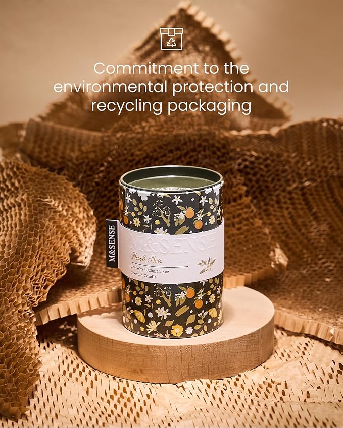 M&SENSE Neroli Noir Scented Candle, Medium Jar Candle 11.3oz Natural Soy Wax - Image 5