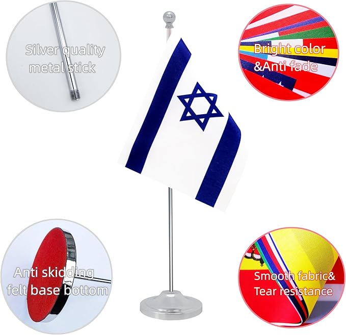 Israel Desk Flag, Israeli Table Office Flag - Image 3