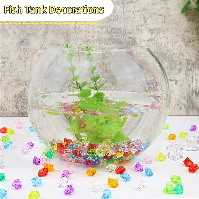 YATOJUZI 500pcs Fake Ice Cubes Purple Acrylic Crushed Rocks Vase Fillers - Image 5