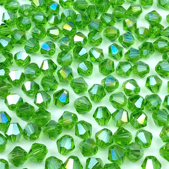400pcs 4mm Bicone Crystal Glass Beads Loose Spacer Beads Faceted Craft Beads by LIMAOLLY