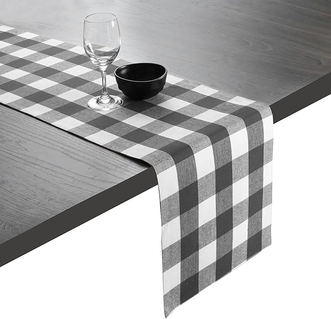 Native Fab Table Runner Buffalo Check Plaid 100% Cotton by NativeFab