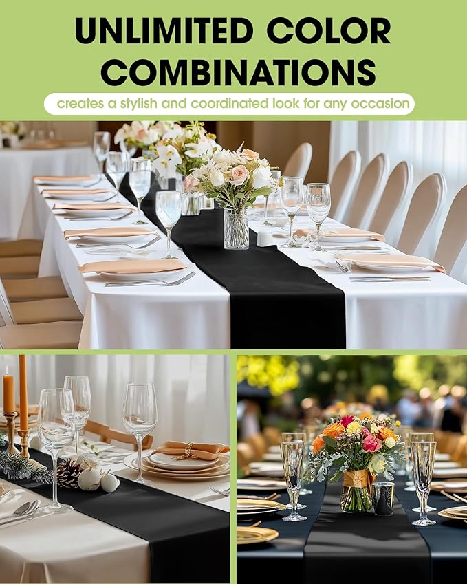 Pureegg Black Plastic Table Runners - Image 2