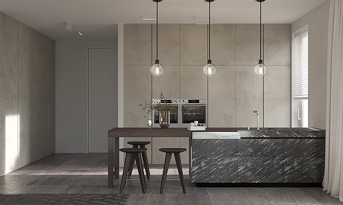 Black and Gold Pendant Light, Modern Globe Pendant Light, Island Pendant Lights - Image 9