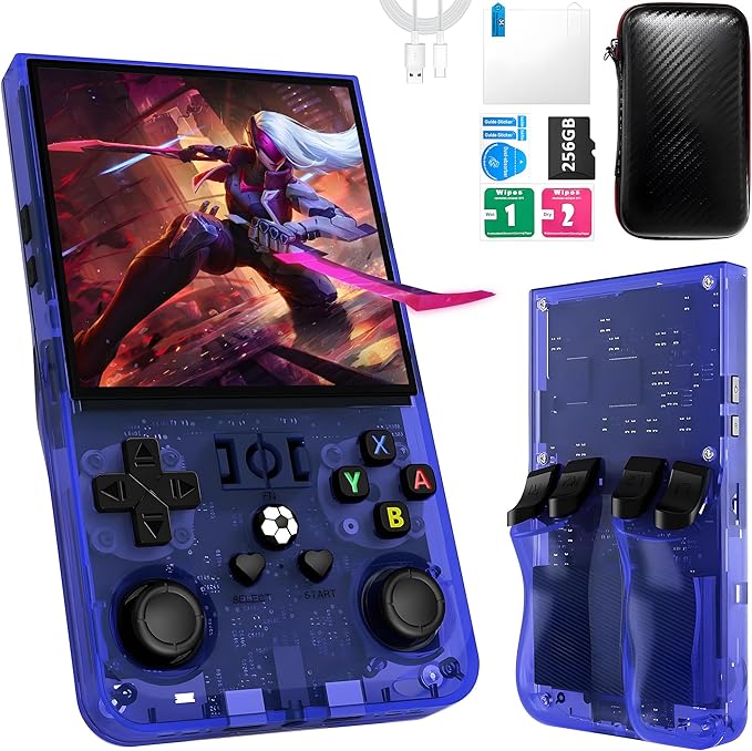 R36MAX Handheld Game Console, 40000+ Games Retro Gaming Console, 256GB TF Card by OROMVO