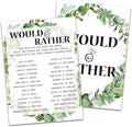 Bridal Shower Game Cards, Would She Rather Game, Tropical Jungle Theme by Huastatewolf
