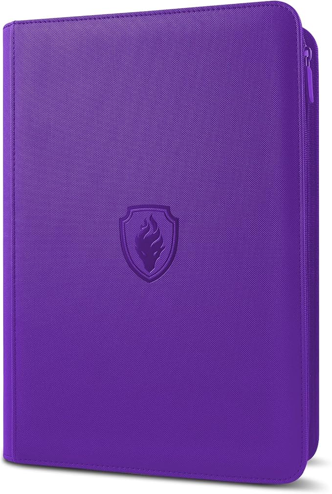 Premium Zip Card Binder, Fabmaker 9 Pocket Trading Card Binder, PU Cover Zipper by Fabmaker