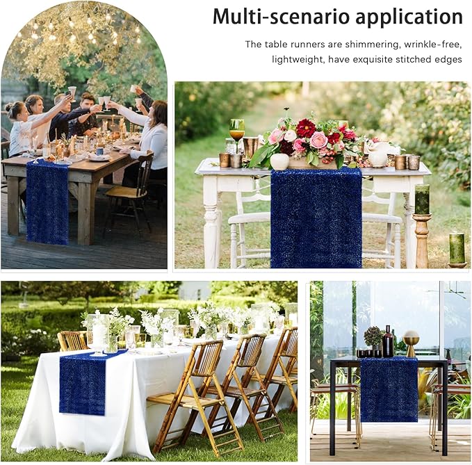 2 Packs 12 x 72 inches Sequin Table Runner - Image 7