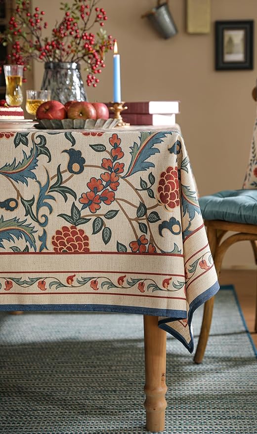 patdrea Designer Vintage Linen Small Square Tablecloth, French Anti-Wrinkle - Image 7