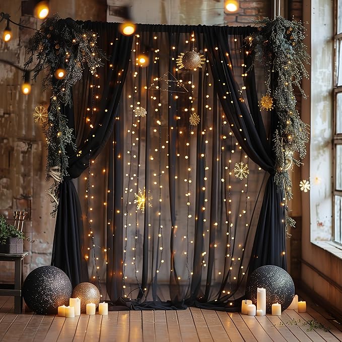Fomcet Black Tulle Backdrop Curtains - Image 8
