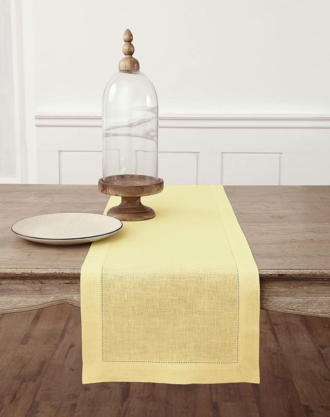 Solino Home Linen Yellow Table Runner 144 Inches Long by SolinoHome