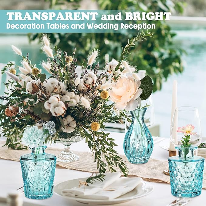 20 Pcs Glass Bud Vase Set Small Vintage Flower Vase in Bulk - Image 5