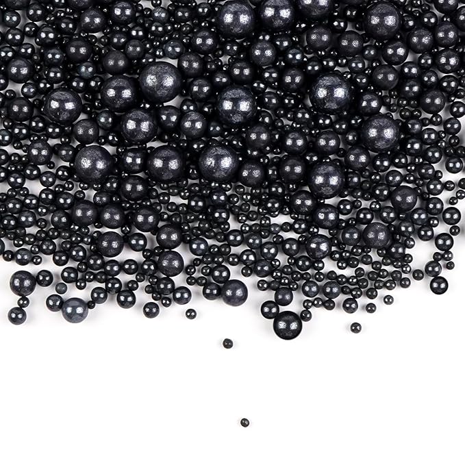 Edible Black Pearl Sugar Sprinkles, 180g/6.35oz, Cupcake Toppers, Cake - Image 3