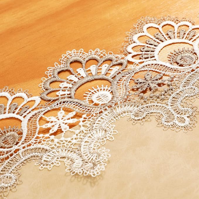 Vintage Lace Dining Table Runner, Small Macrame Coffee Table Runners 48 inches - Image 6