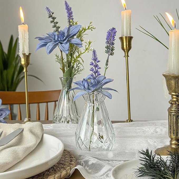 Glass Bud Vase Set of 5 Pcs Small Minimalist Vases - Image 8