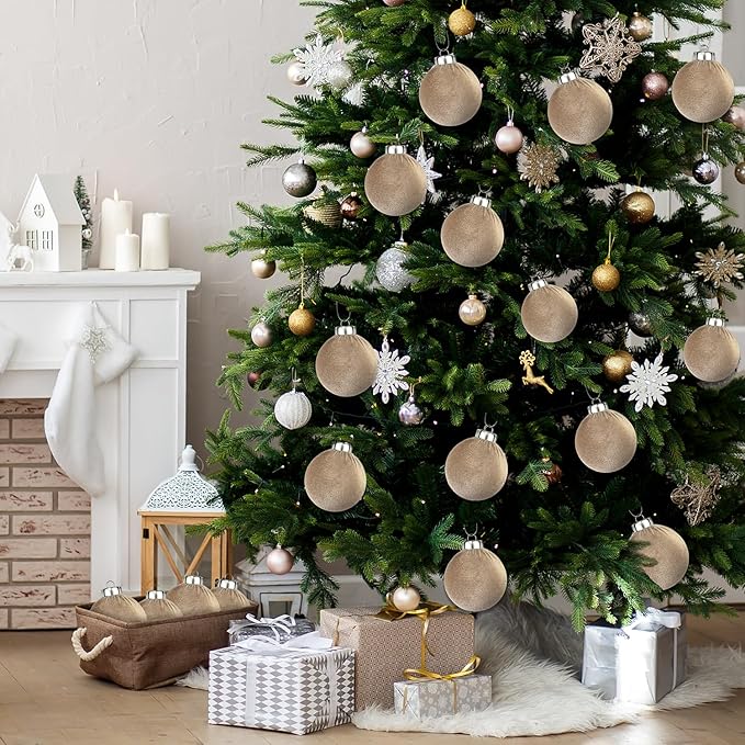 Brown Velvet Christmas Ornaments - Image 3
