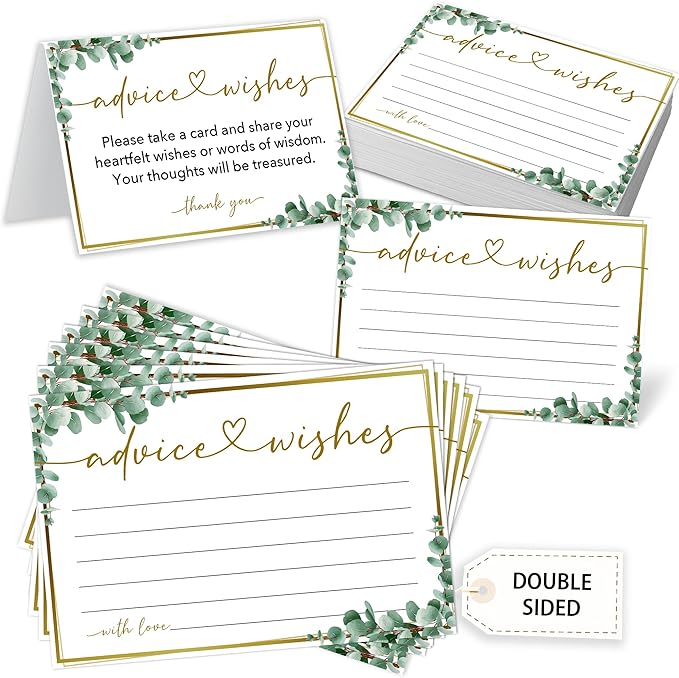 50 Advice and Wishes Cards, Double Sided Fill-In Advice Cards by CrocothemisArt