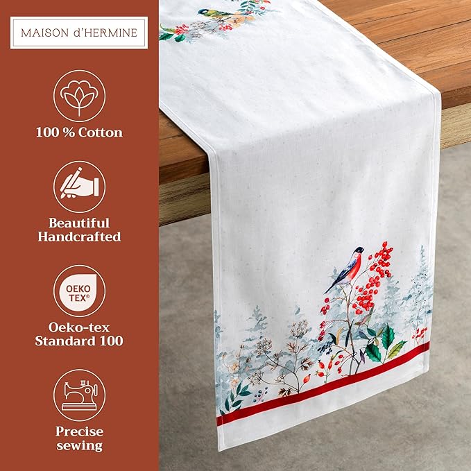 Maison d' Hermine Table Runner 100% Cotton Double Layer Table Runners 72 inches - Image 2