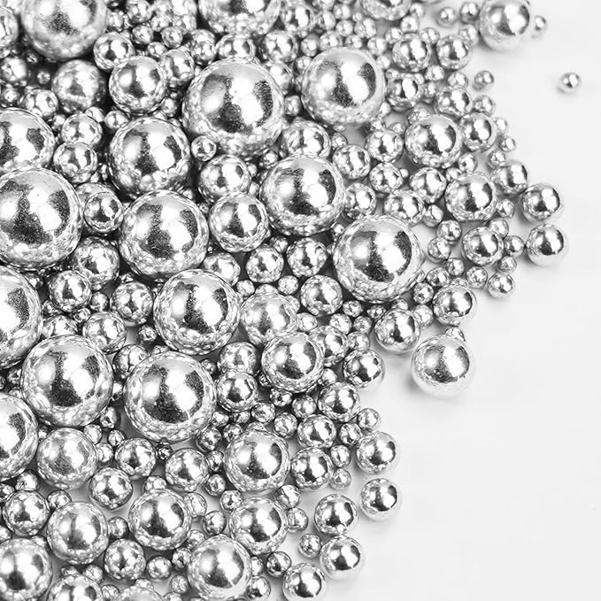 Silver Pearl Sugar Sprinkles for Cake Decorating, 150g/5.29oz Mix Size - Image 3