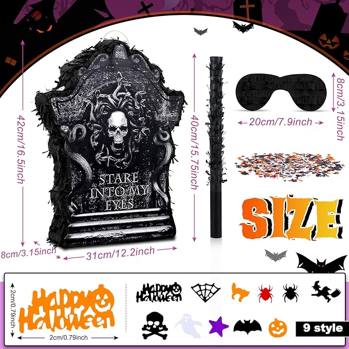 Halloween Tombstone Piñata Halloween Confetti Spooky Ghost Piñata - Image 3