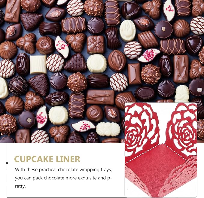 50Pcs Truffle Cupcake Wrapper Liners, Paper Chocolate Candy Wrappers, Peanut - Image 5
