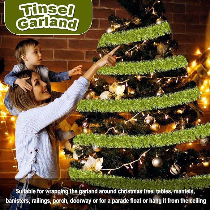 50 Feet Christmas Foil Fringe Banner Metallic Tassle Garland Metallic Backdrop - Image 3