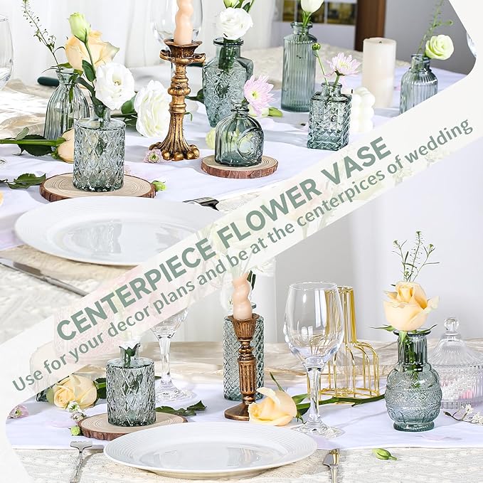 Mini Bud Vases As Wedding Centerpieces - Image 6