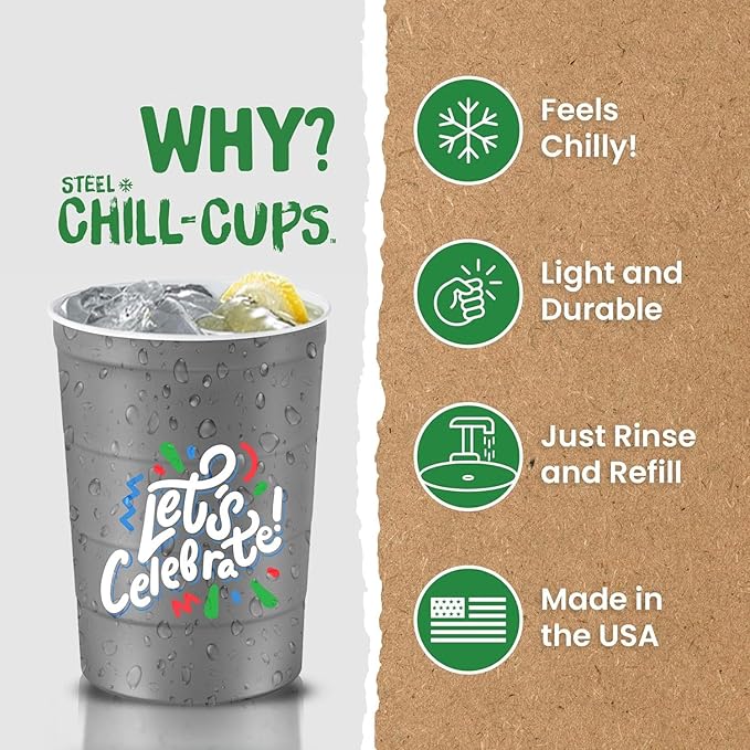 16 oz. Party Cups 'Let's Celebrate Let's Party' Design - Image 3
