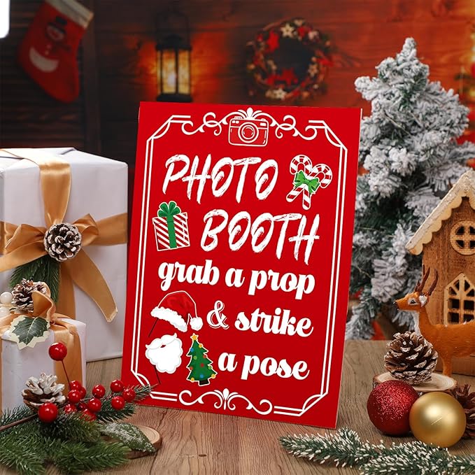 Photo Booth Sign with Stand Retro Background Table - Image 4