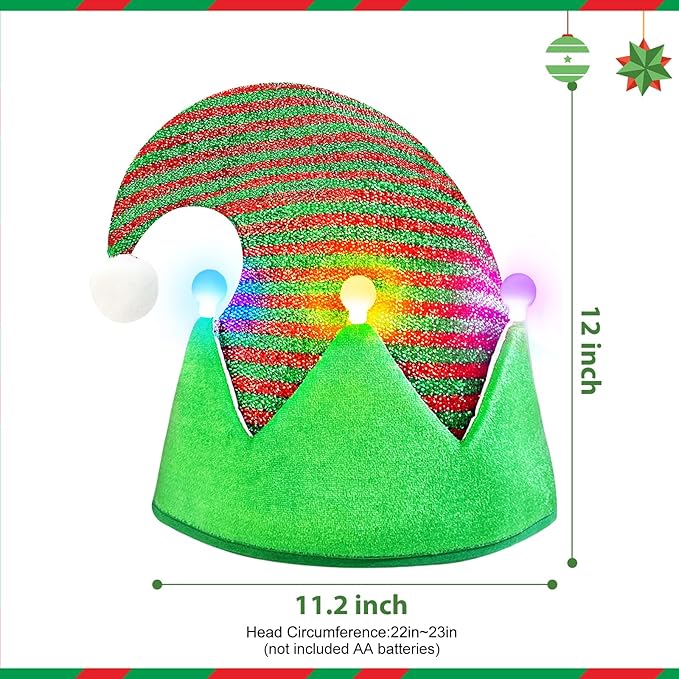 Elf Hat Felt Elf Hat with Jingle Bells Santa Hats Hat Great Holiday Party - Image 2