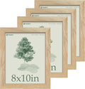 8x10 Picture Frame 4 Pack, Textured Natural Wood, HD Tempered Glass, Gallery by TENiBYC