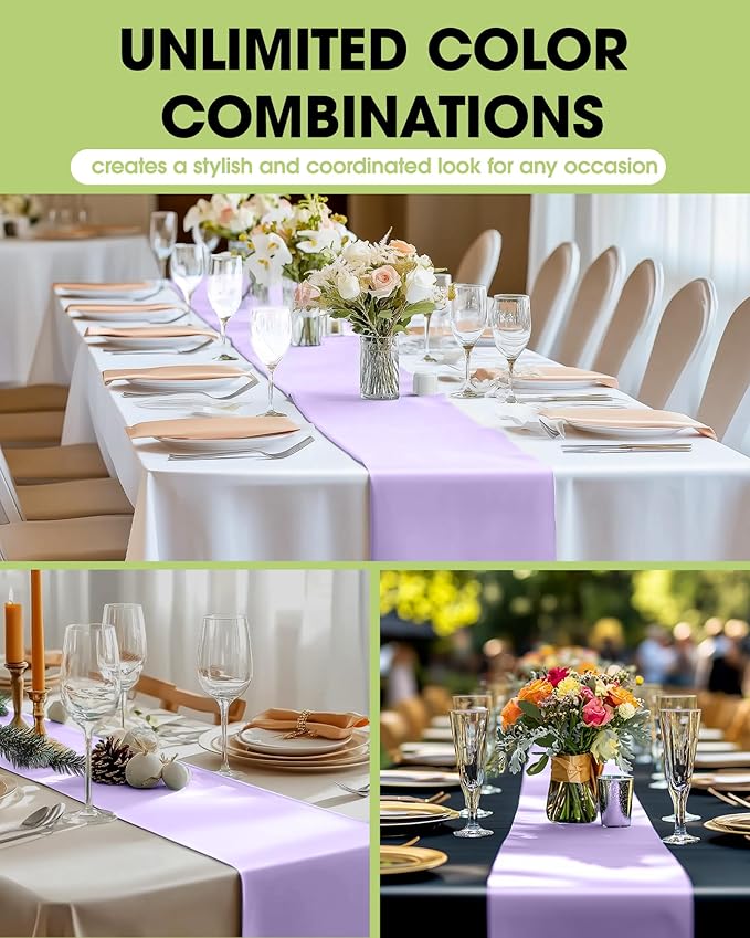 Pureegg Lilac Plastic Table Runners - Image 2
