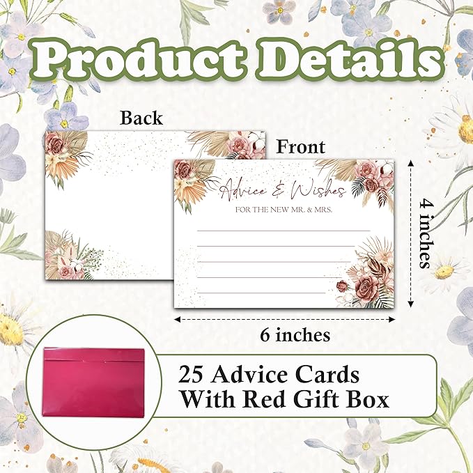 Advice And Wishes Cards, Boho Theme Advice Cards - Image 2