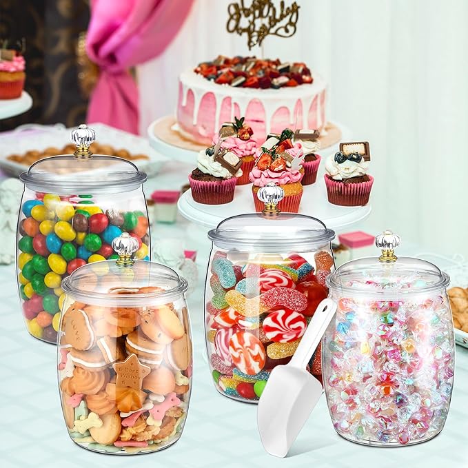 Nuogo 4 Pcs Plastic Candy and Cookie Jars - Image 5