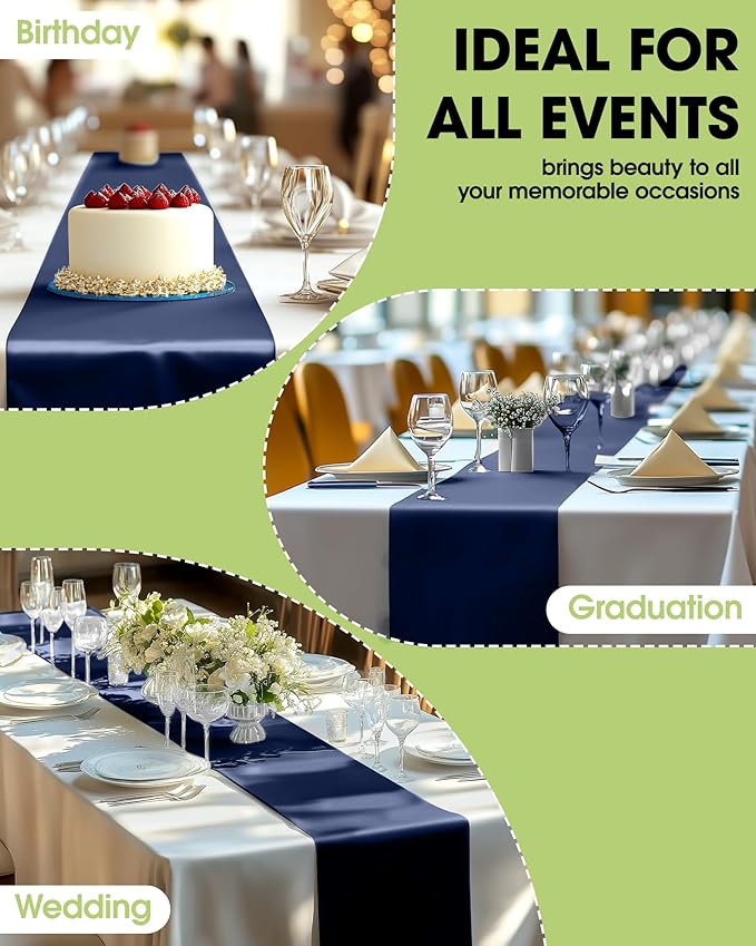 Pureegg Navy Blue Plastic Table Runners - Image 6