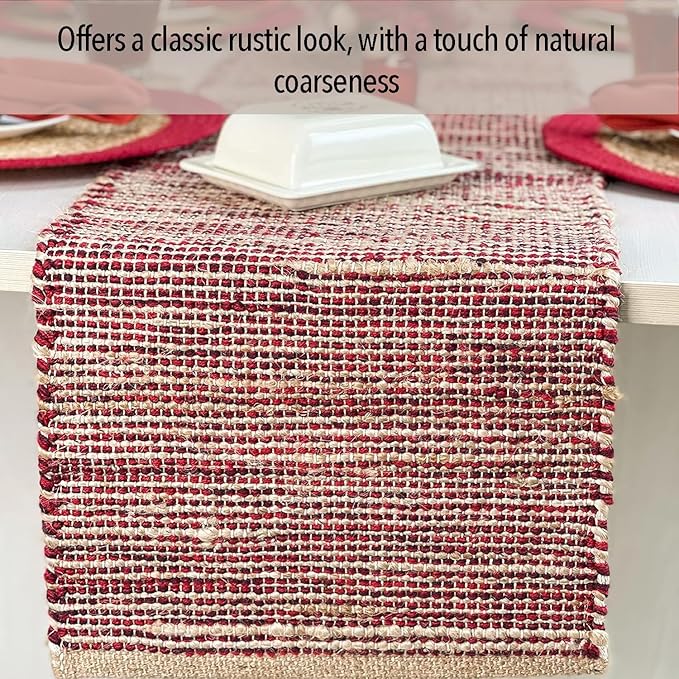 Chardin home Natural Jute Table Runner 13x72 Inch – Vintage Boho Rustic Table - Image 5