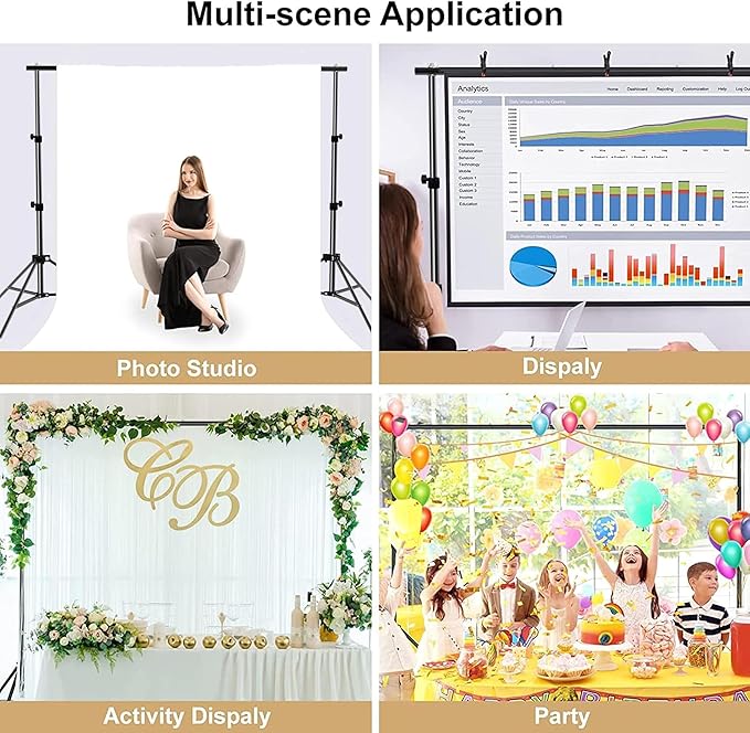 Backdrop Stand 10x7ft Photo Studio Background Stand Support System Backdrop - Image 6