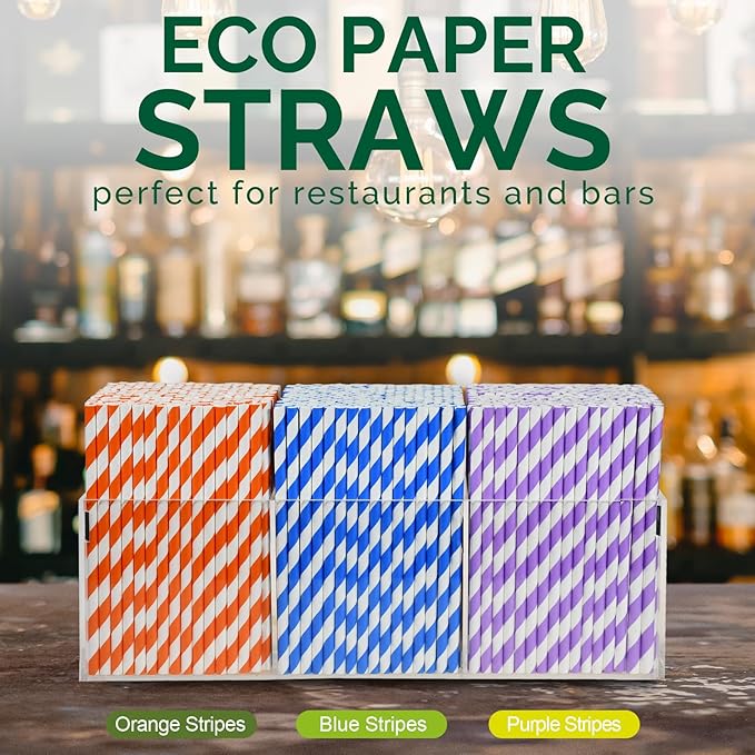 Small Purple Paper Cocktail Straws, 5.75 inch, Disposable Short Sipping & - Image 5