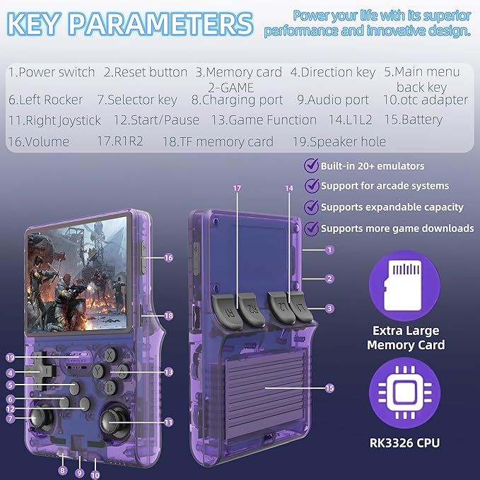 R40S PRO Retro Gaming Console, 30000+ HD Games Handheld Game Console, 3800mAh - Image 7