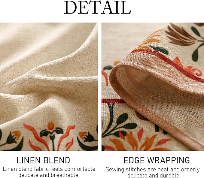 ISAENNE Floral Tablecloth for Round Tables, Linen Table Cloth - Image 6