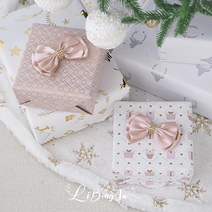 Pink Ribbon Bow 4'' Premade Satin Bows, Rose Gold Bow - Image 6