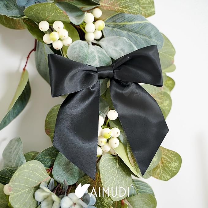 AIMUDI Black Satin Bows 5.5" Bows - Image 9